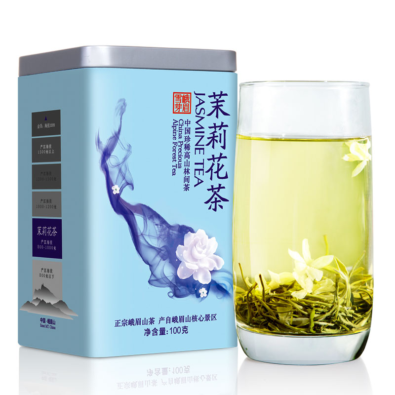 2016新茶新花茉莉花茶100g特级浓香型四川花毛峰绿茶