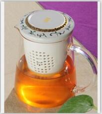 一园国际 礼品茶具 玻璃陶瓷三件壶 玻璃壶 耐热玻璃茶具 花茶壶 富贵金莲迷你壶